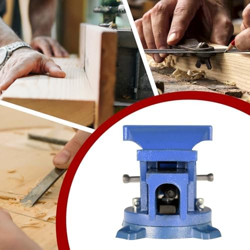 findmall Heavy Duty Bench Vise 360 Swivel Base Bench Vise Table Top Clamp with Lock, Big Size Anvil Top (6'')