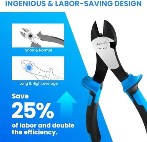 2 Pieces Plier Set, Including 8" Needle Nose Pliers and 7" Diagonal Cutting Pliers, Premium High Carbon Steel Construction for Plumbing, and General Applications Multi-use Tools Set