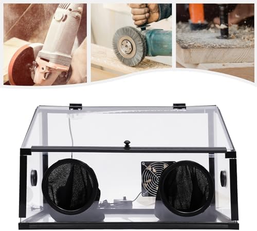 Fully Enclosed Electric Grinding Table Polisher Dust Box Acrylic Cover+LED Light