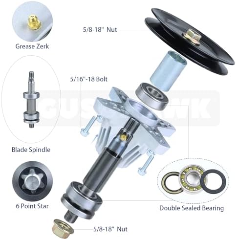 2 Pack 918-06989 Spindle Assembly with 954-04219 Deck Belt 1/2x103