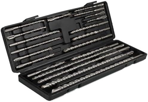 Rotary Hammer Drill Bits Set SDS Plus Bits 20PCS Concrete Masonry Hole Tool with Storage Case for Concrete, Stone, Brick