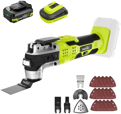 SnapFresh Cordless Oscillating Tool, 6 Variable Speed with 20 PCS Tool Kits