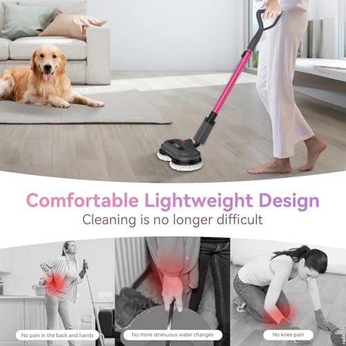 VMAI Cordless Electric Mop for Floor Cleaning, Detachable Battery