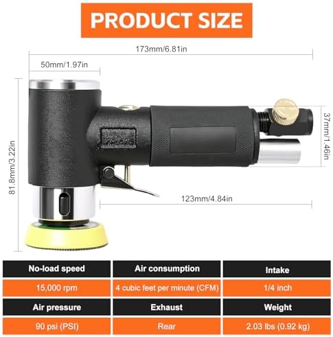 2" 3" Random Orbital Air Sander set, 15000RPM Mini Pneumatic Sander