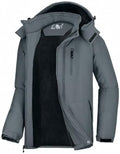 CAMELSPORTS Mens Winter Jacket Waterproof Warm Snow Ski Jackets Faux Fur Fleece Rain Coats with Removable Hood
