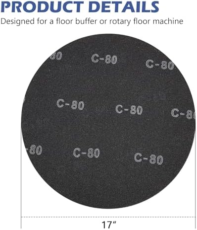 HUAALIUCHE 17-Inch Floor Sanding Screen Discs (30-Pack Variety Kit) | 10x 60 Grit, 10x 80 Grit, 10x 120 Grit | Heavy-Duty Silicon Carbide Mesh for Wood, Concrete, Reusable Buffer Pads