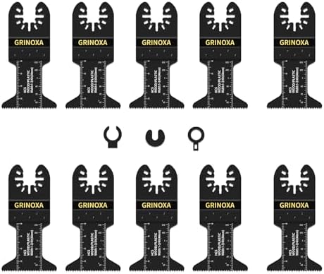 10PCS Oscillating Tool Blades, Universal Oscillating Saw Blades Multitool Blades Quick Release for Wood Plastics Soft Metal, Compatible with Dewalt Ryobi Fein Milwaukee Craftsman