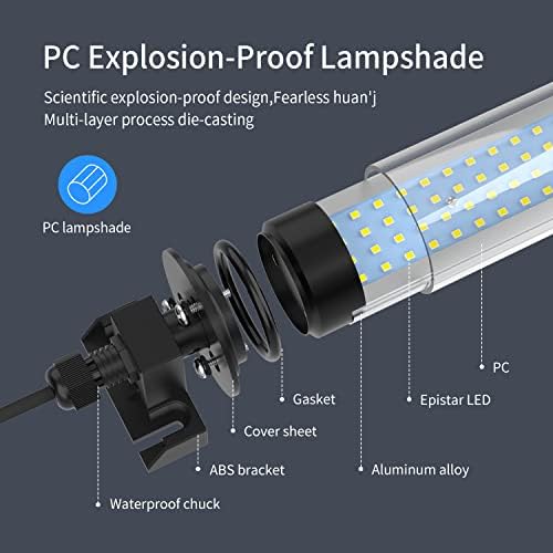 LED Work Light, Machine LED Tube Light, Explosionproof Work Lamp IP66 Waterproof 2500 Lumen 25W 120V-220V Floodlight Mounted on milling Machine Table Suitable for Workshop/Garage/milling Workshop etc