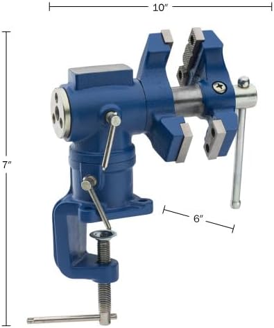 Universal Bench Vise Grip - Multi-Position Modular Cast Iron Woodworking and Metal Working Table Vise with 2 Rotating Jaws and Anvil - Portable Grip with 2-1/4" Max Jaw Opening by Kings County Tools