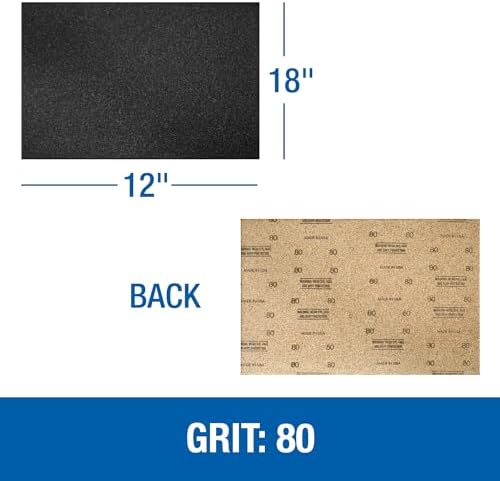 Mercer Industries 418080 Silicon Carbide 12" x 18" Floor Sanding Sheets, 80 Grit (20 pack)