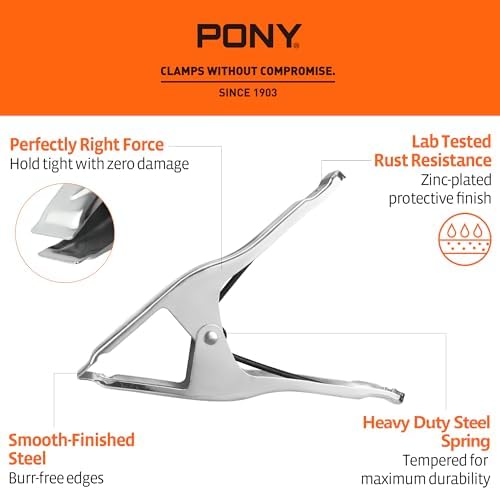 PONY 8-1/2" Heavy Duty Metal Spring Clamp Set, 6-Piece