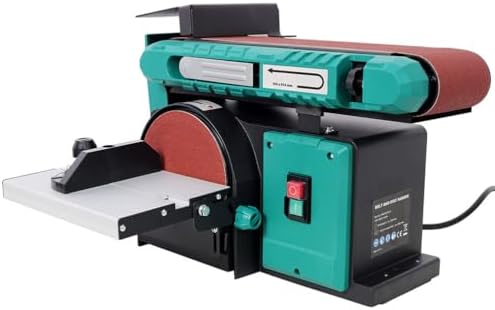 Belt and Disc Sander Combo, 4 x 36 Inch Belt Sander and 6 Inch Disc Sander, Benchtop Belt Disc Sander with 0-90° Adjustable Belt, Quick Tension Release for Woodworking, Metalworking, Plastic