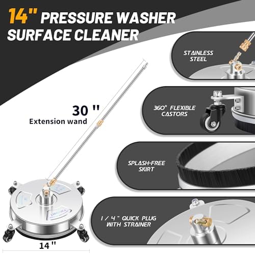LidoDola 14'' Pressure Washer Surface Cleaner, Power Washer Accessory
