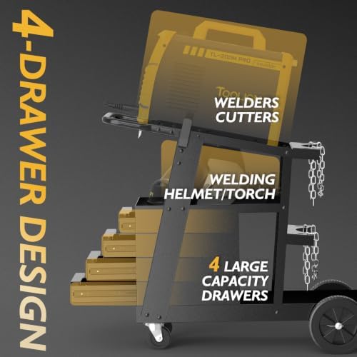 TOOLIOM Welding Cart with 4 Drawers, 245 lb Capacity