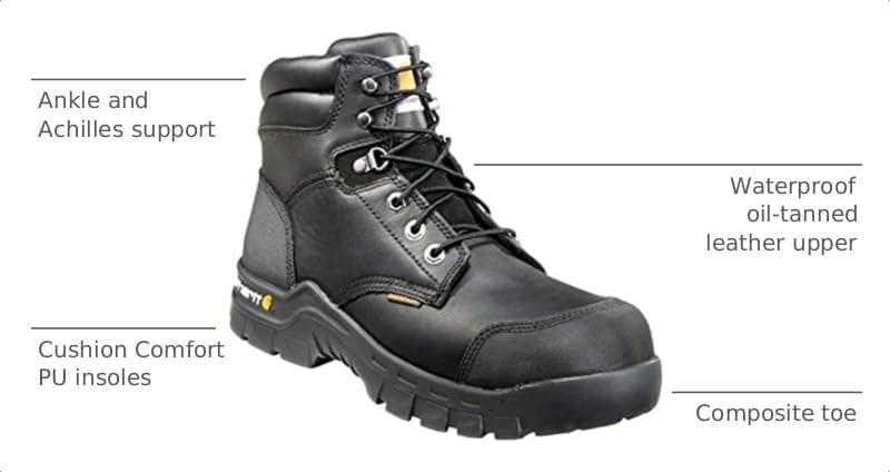 Carhartt Men's Rugged Flex Waterproof 6" Composite Toe Work Boot