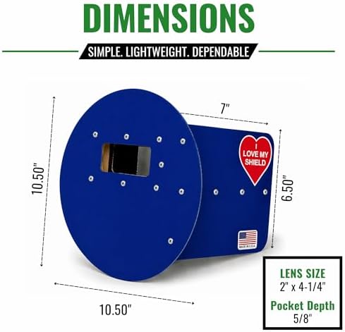 Blue Pancake Welding Hood Right Handed, 2" x 4-1/4" Lens Welding Shield, ANSI Z87.1, Lightweight Low Profile