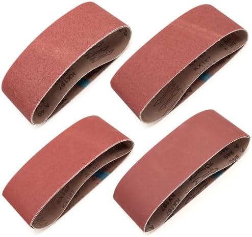 4x24 Inch Sanding Belts for Belt Sander, 5 Each of 40 80 120 240 Grit 20Pcs