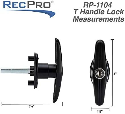 RecPro Truck Cap Lock T-311 Topper Window T Handle for LEER A.R.E. Bauer K127 Key | Tonneau Cap Cover Lock T-311 T-Handle for LEER Century Bauer K127 Cylinder Key (1 Pack)