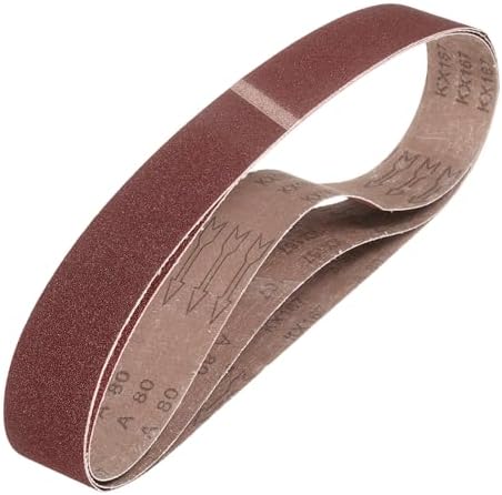 HARFINGTON 1-1/2 x 12 Inch Sanding Belts, 3 Pcs 80 Grit Aluminum Oxide Abrasive Belt Sander File Belt for Woodworking, Metal Polishing, Knife Sharpener