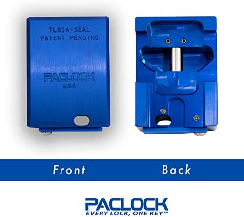 PACLOCK's TL81A-Seal Trailer Lock, Blue Anodized Aluminum, High Performance 6-Pin Cylinder, One Lock Keyed to a Number U-Pick! w/ 2 Keys, Hidden Shackle