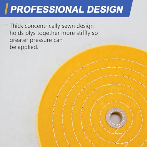 SCOTTCHEN 10 inch Buffing Polishing Wheel Yellow (42 Ply) for Bench Grinder with 3/4" Arbor Hole - 1 Pack