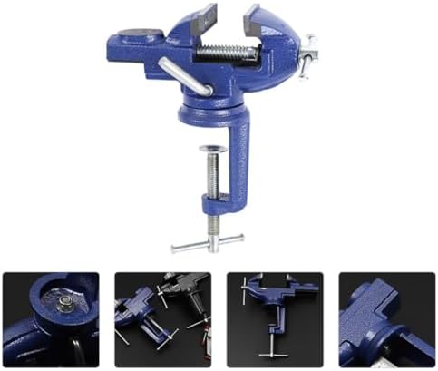Abaodam Clamp-on Table Vise 50mm 360 Degree Swivel Bench Vise Small Fixed Repair Tool Portable Workholding Device for Workshop and DIY Tasks