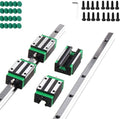 Linear Guide Rail 2 X HGR 15-300mm Linear Slide Rail + 4 X Bearing Blocks Linear Guideway Rail for DIY CNC Routers Lathes Mills