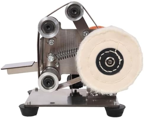3-In-1 Mini Belt Sander, Small Bench Grinder Kit with 7 Speed Adjustable Power Polisher and DIY Polishing Grinding Tool,for Metal Wood DIY Handcraft, Tool & Knife Sharpening