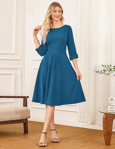 GRACE KARIN Work Dresses for Women Fit and Flare Midi Dress