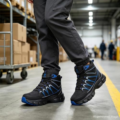 Hogent Steel Toe Shoes for Men Women - Non Slip & Lightweight Work Shoes