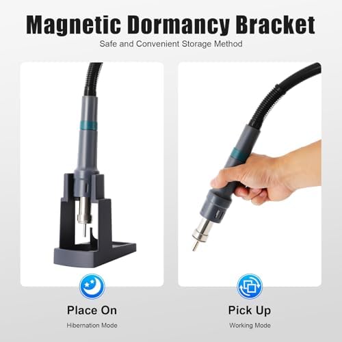 Hot Air Rework Station, 861DW Hand Held Heat Gun 1000W SMD Reworking Station, Digital Heat Gun Soldering Rework Station with Air Nozzles Heat Device