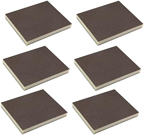 Utoolmart Sanding Sponge Sanding Blocks, 120 Grit Wet Dry Sandpaper Sponge, Washable and Reusable Sand Sponge Kit, for Kitchen Cookware Cleaning and Rust Removal of Rusted Metal, Grey, 12 Pcs
