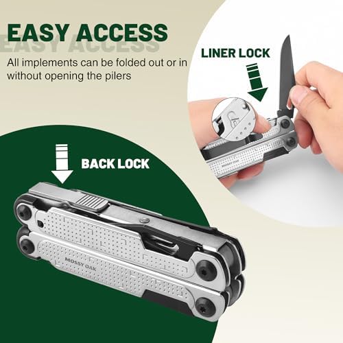 MOSSY OAK 20-in-1 Multitool Pliers with Window Breaker, Stainless Steel