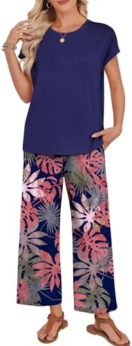 WIHOLL Two Piece Sets for Women Summer Spring Outfits Lounge Sets Beach Vacation Clothes Airport Travel Matching Clothing