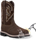 HISEA NINGO Steel Toe Work Boots for Men Square Toe Cowboy Boots Soft Toe