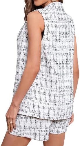 Mina Self Women's Sleeveless Vest Tops Open Front Lightweight Blazer Jacket
