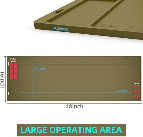 Gun Cleaning Mat 48"x16", Extra Large Magnectic Gun Mat for All Guns Anti-Slip Rubberized Workbench Mat for Pistol and Rifle