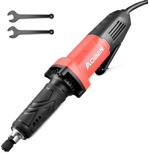 AOBEN Electric Die Grinder 1/4" Collet, 28000 RPM Power Straight Grinder Tool, Heavy Duty for Metal Grinding, Polishing, Deburring & Welding Repair, Ergonomic Grip with Wrench