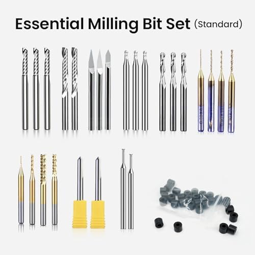 Makera 26pcs 1/8" Essential Milling Bit Set - Standard, End Mills CNC Bits