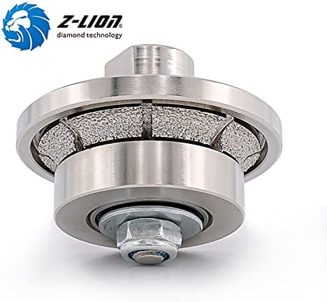 Z-LION B5 3/16" Diamond Hand Profile Wheel Router Bit Half Profiler Wheel for Granite Concrete Marble Edge with 5/8"-11 Thread