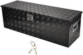 48 Inch Heavy Duty Aluminum Truck Tool Box Pick Up Truck Bed RV Trailer Toolbox Storage Organizer with Side Handle, Lock & Keys，Black,5 Bar Tread 48"(L) X15''(W) X15(H) Storage Box