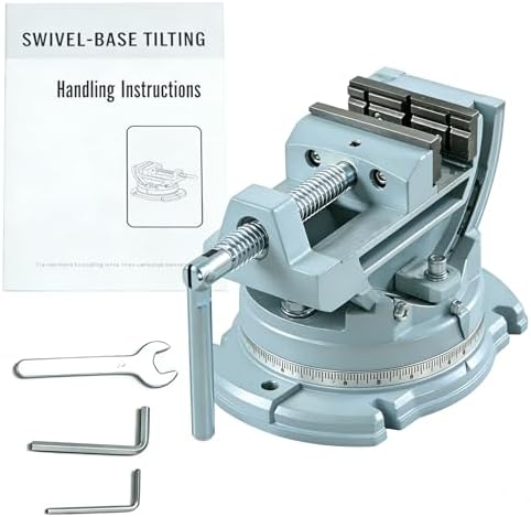 3-Inch Tilting Drill Press Vise, 360° Swivel Base, 0-90° Angle Adjustment, Heavy Duty Benchtop Clamping Vise for Milling, Drilling Machine, Precision Metalworking Tool