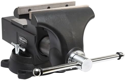 Yost HD1000-C Heavy Duty 10-Inch Mechanics Work Bench Vise | Heavy Duty Woodworking & Metal Work Table with Secure Grip Swivel Base | 60,000 PSI Casting Iron Material with Extra-large Anvil Surface