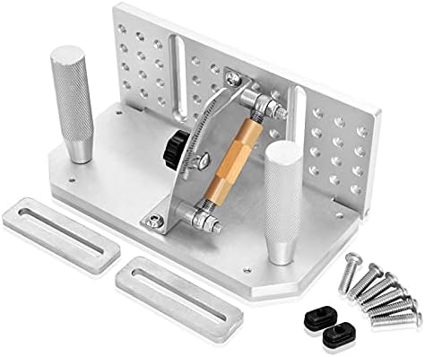 Belt Grinder Knife Jig, 7-3/4’’ Long Sharpening Locator Adjustable Angle -5°~ 25°, Belt Knife Sharpener Jig with Dual Press Plates, Knife Making Angle Grind Guide for Belt Sander Machine