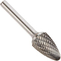 Drill America SF-6 Carbide Burr/Rotary File Tree Radius End Double Cut for Die Grinder 5/8" Dia. x 1" Cut Length with 1/4" Shank and 2-3/4" Overall Length, DUL Series