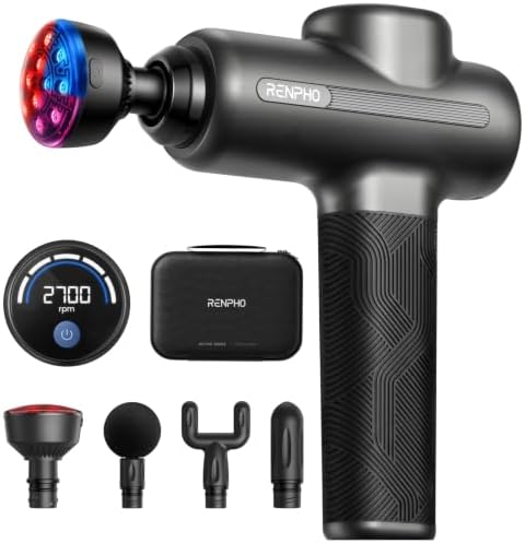 RENPHO Active 2 Red Massage Gun with 850nm Infrared Heating & 3 Light Modes