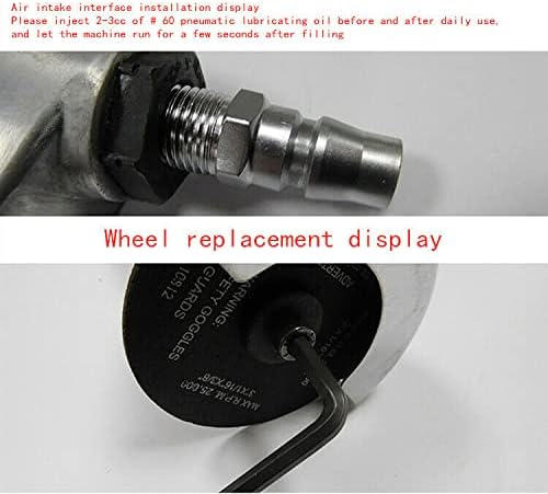 Long Handle Angle Grinder, 18000 RPM Air Angle Grinder,Pneumatic Cutting Machine, 3"/75mm Cutting Blade w/180 Degree Metal Safety Cover, Grinder Polisher Pneumatic Tool (US Stock)