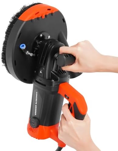 Concrete Grinder Machine, 2200W Electric Concrete Grinder Handheld Cement Grinder 7" 6 Variable Speed Concrete Grinding Machine Concrete Polishing Machine Sander