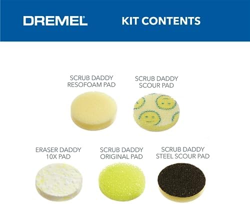 Dremel Versa 5-Pack Scrub Daddy Cleaning Sponge Pads, Variety Pack for Multi-Surface Cleaning, for use in Kitchen, Household and Bathroom - Compatible with Versa Power Scrubber Tool, PC360-5