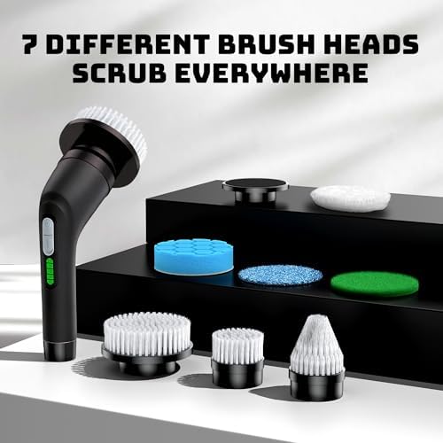 Electric Spin Scrubber for Bathroom: Shower Cleaner Brush with Long Handle